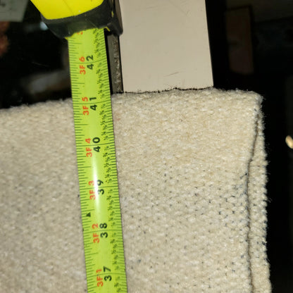 Vintage Mexican Zapotec Handwoven Wool Rug Blanket 82x56 Cream MCM Southwestern