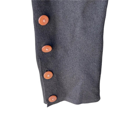 Nic + Zoe Book Club Button Cuff Open Cardigan XL/Extra Large in Black Onyx NWT