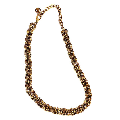 Givenchy vintage necklace Heavy lobster claw closure 1990's Goldtone double curb