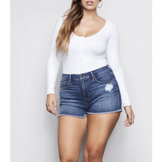 Good American Bodysuit Women’s Size 7 White Feel Good Long Sleeve Body PLUS 4XL