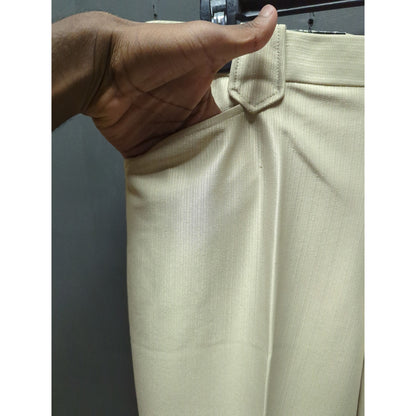 Vintage Saxifom USA Western Dress Pants Beige Polyester Ranch Cowboy 34x33