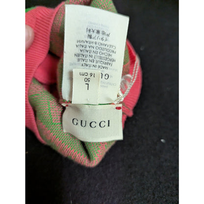 Gucci Baby Beanie Hat Pink Green Knit Heart Monogram Pattern NWT Large Luxury