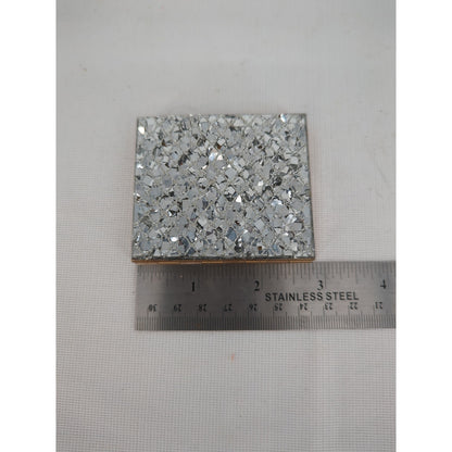 Vintage Silver Glitter / Crushed Moasic Mother-of-Pearl Compact Mirror