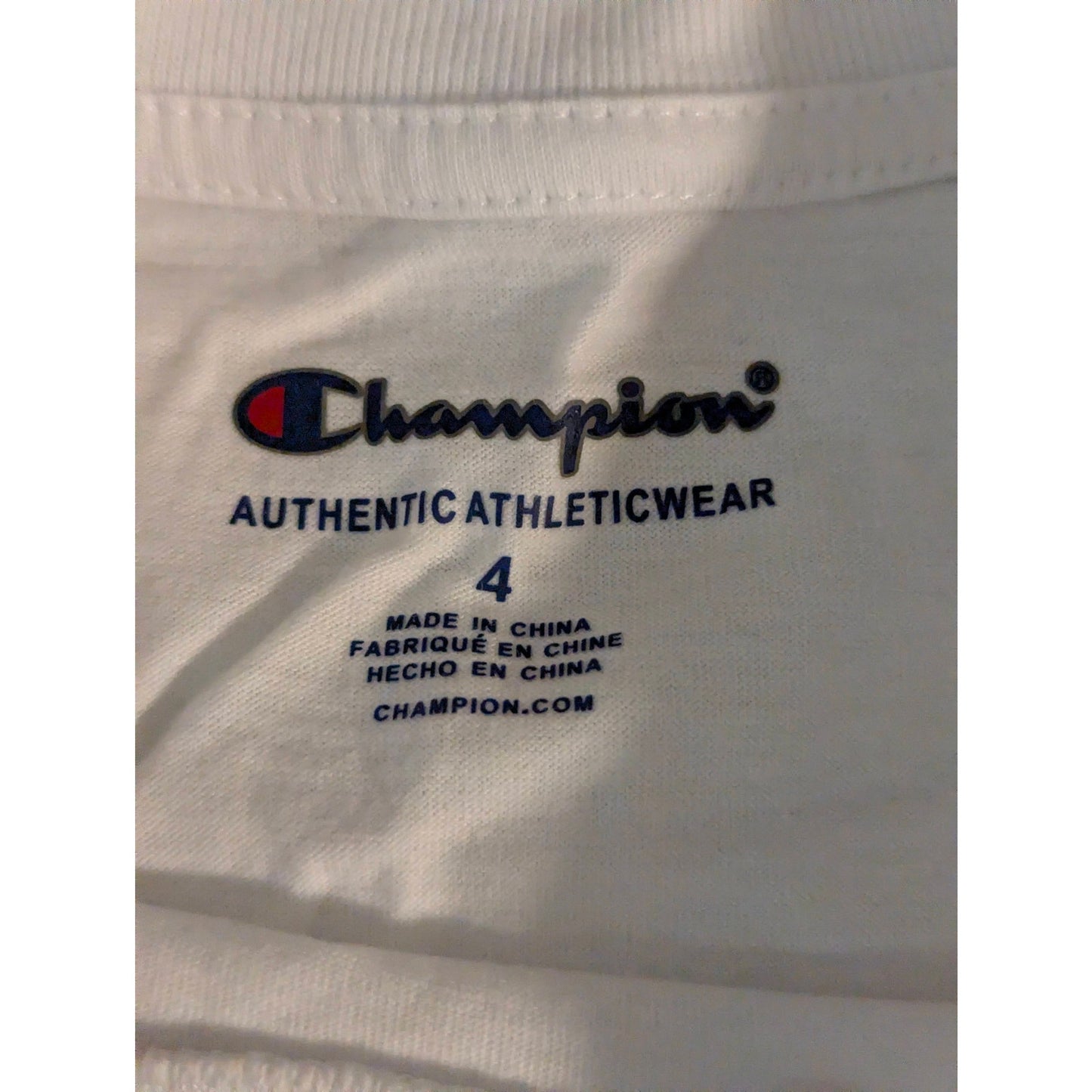 Champion Girls 2 Piece Short and Tee Set White Navy Size 4 NWT
