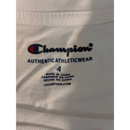 Champion Girls 2 Piece Short and Tee Set White Navy Size 4 NWT