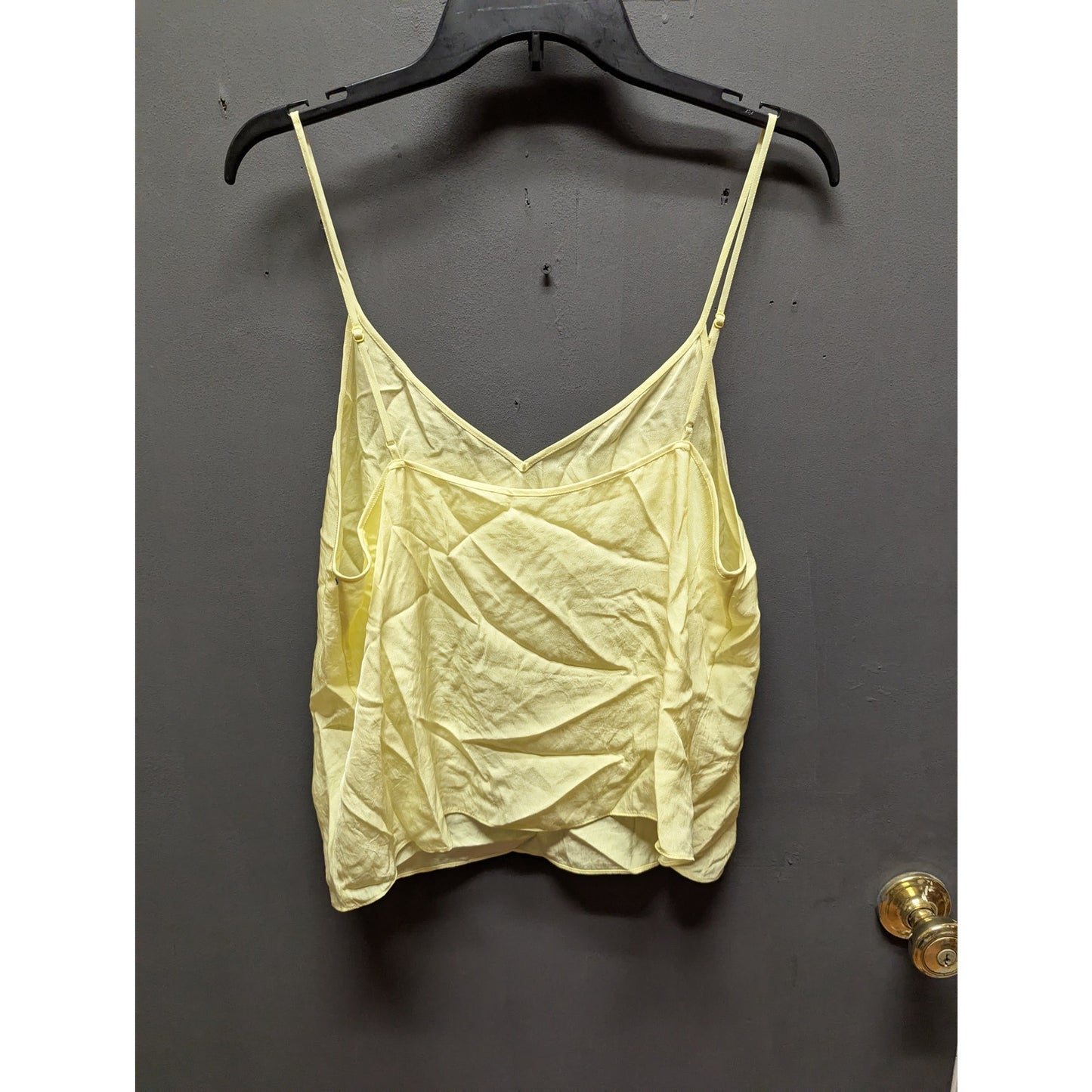 Vince NWT Yellow Tank Top Large Shimmer layering sleeveless Casual Summer