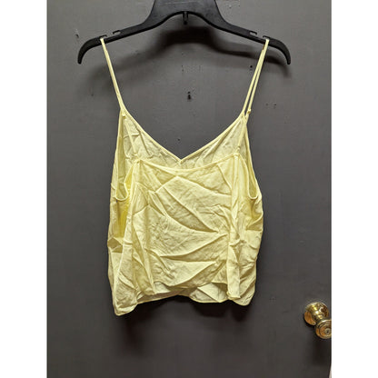 Vince NWT Yellow Tank Top Large Shimmer layering sleeveless Casual Summer