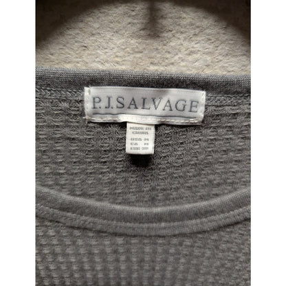 PJ Salvage gray thermal waffle knit Tshirt Womens Size medium layering