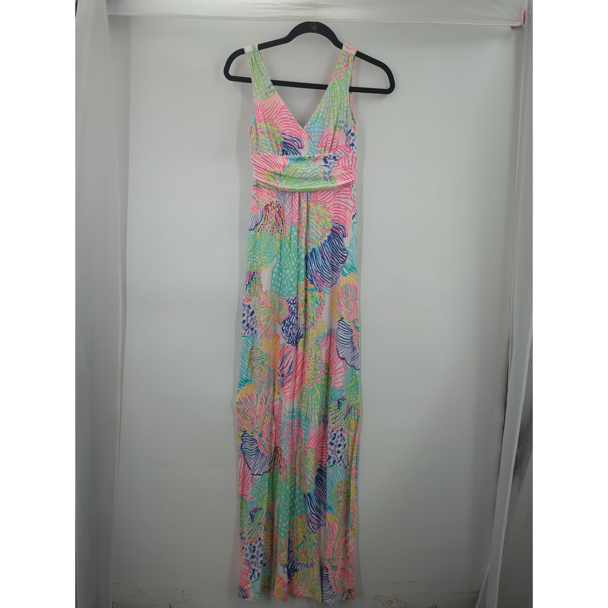 Lilly Puliter Size XS Sloane Maxi Dress Roar of the Seas Sleeveless Resort Wear