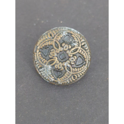 LOT of 10 Antique Vintage Victorian Brass Mixed Materials Buttons ESTATE FIND H