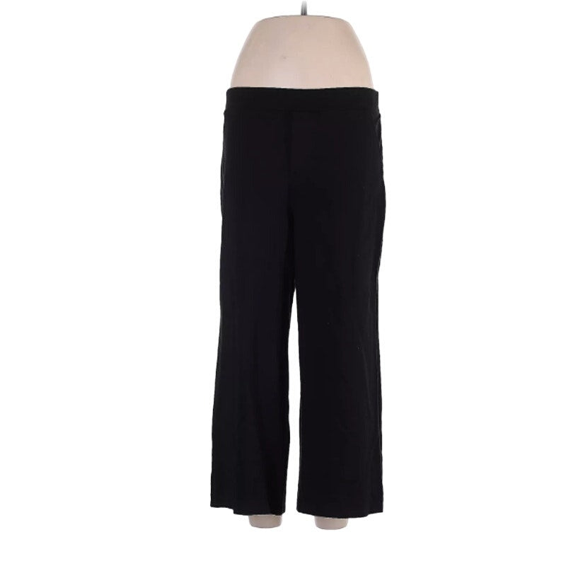 Wit & Wisdom Small Petite Black Casual Pants Capri Flat Front pull Elastic Waist