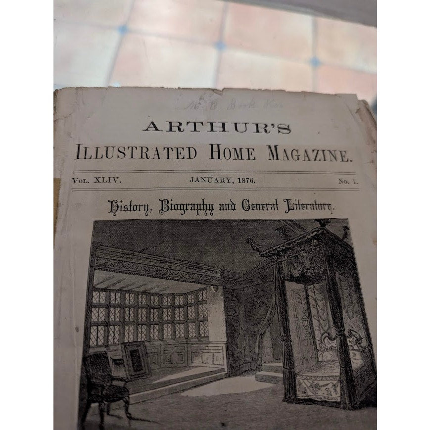 Antique Arthur's Illustrated Home Magazine January 1876 Victorian Ephemera Poor