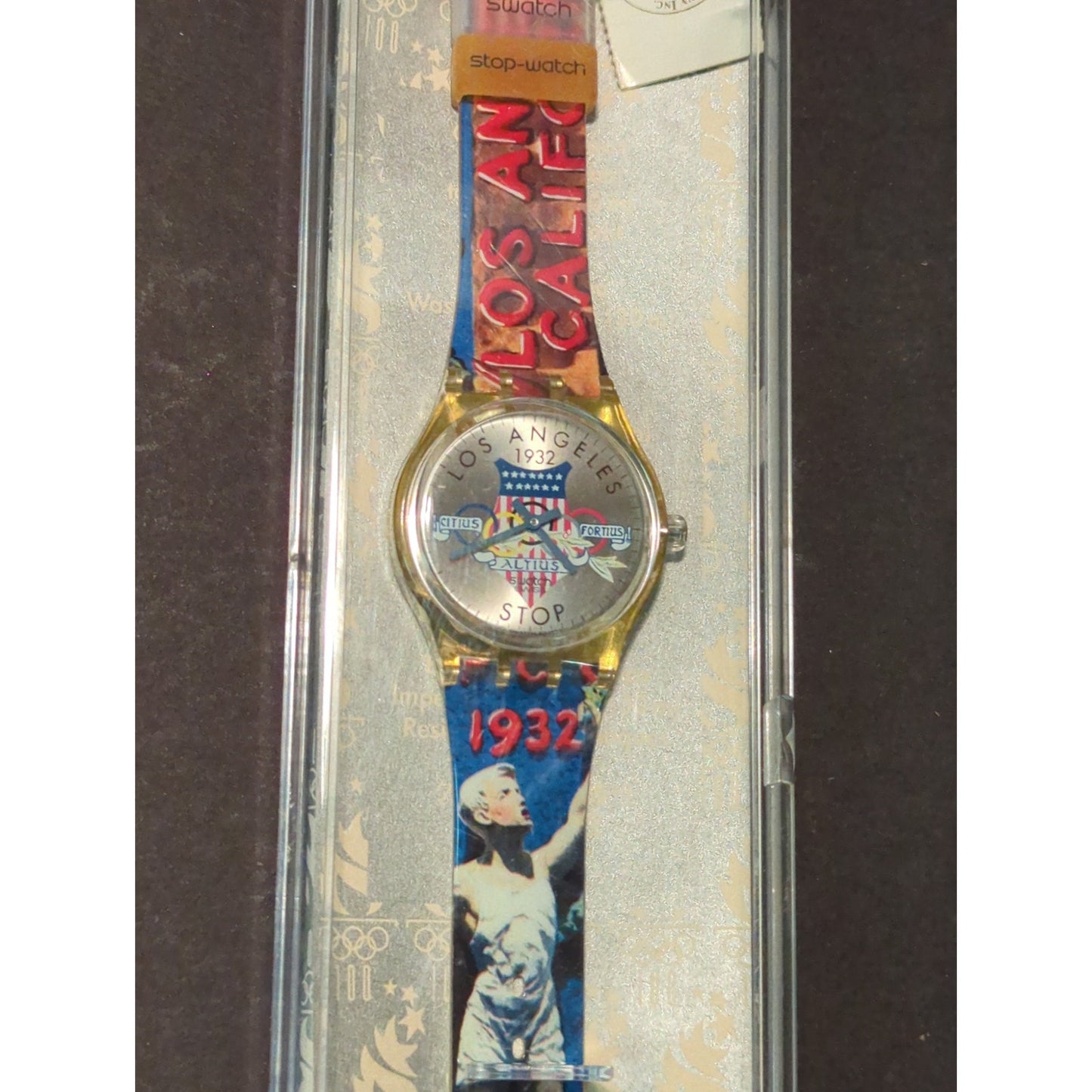 NEW Swatch Stop Watch LOS ANGELES 1932 SSZ100 from 1994 Olympic Special Edition