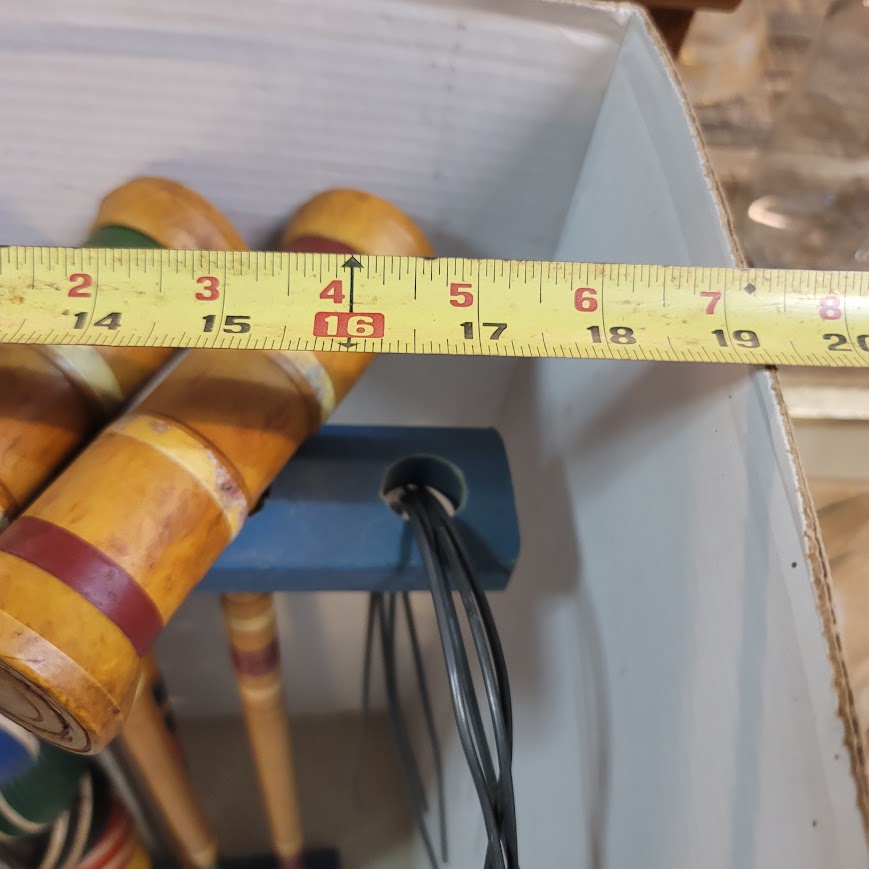Vintage Wooden Croquet Set with Blue Storage Stand Lawn Classic Game