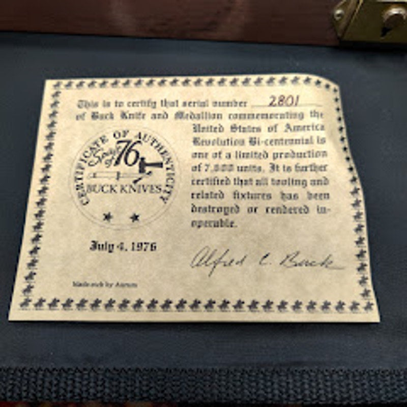 Buck #2801 Spirit of 76 Limited Edition Bicentennial Knife Set Display Case Coin
