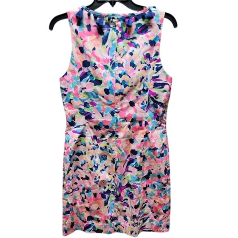 Lilly Pulitzer Cabrey Shift Dress Pina Colada Club Pink Tassels Size 4