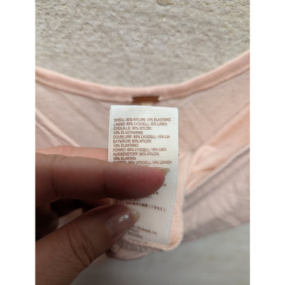 Free People Light pink tank adjustable strap sheer top shirt layering Size Small