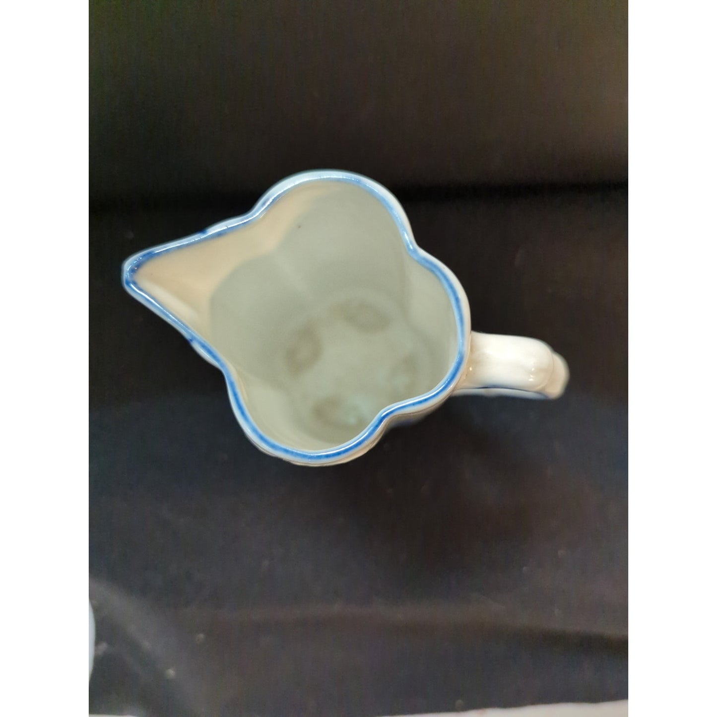 Vintage Blue & White Windmill Small Ceramic Creamer Pitcher Transferware