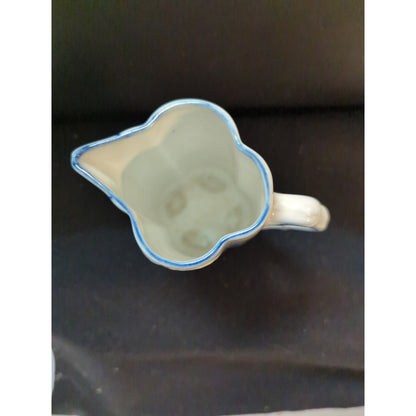 Vintage Blue & White Windmill Small Ceramic Creamer Pitcher Transferware