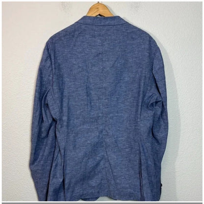 Nordstrom 1901 extra slim fit Jacket blazer lightweight Navy blue XL Linen Blend