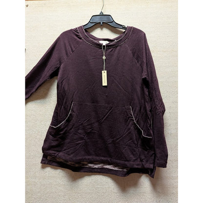 MAX STUDIO Raglan Sleeve High/low Pullover Wine Size MEDIUM Pockets NEW OVERSIZE