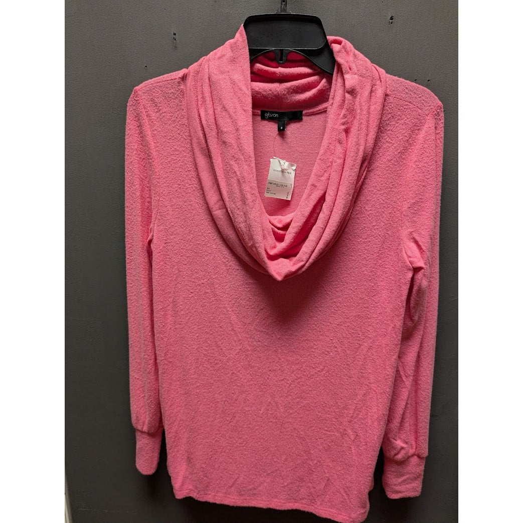 Gibson Women's Pink Lipstick Cowl Neck Long Sleeve Top NWT Size Small
