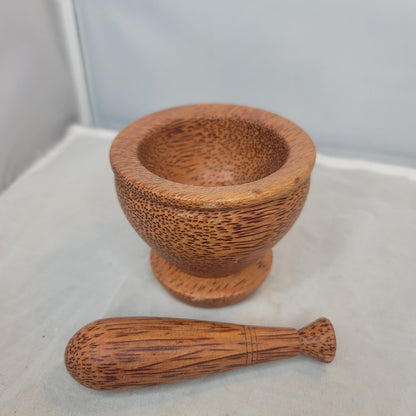 Palmyra Palm Wood Mortar and Pestle Herb Spice