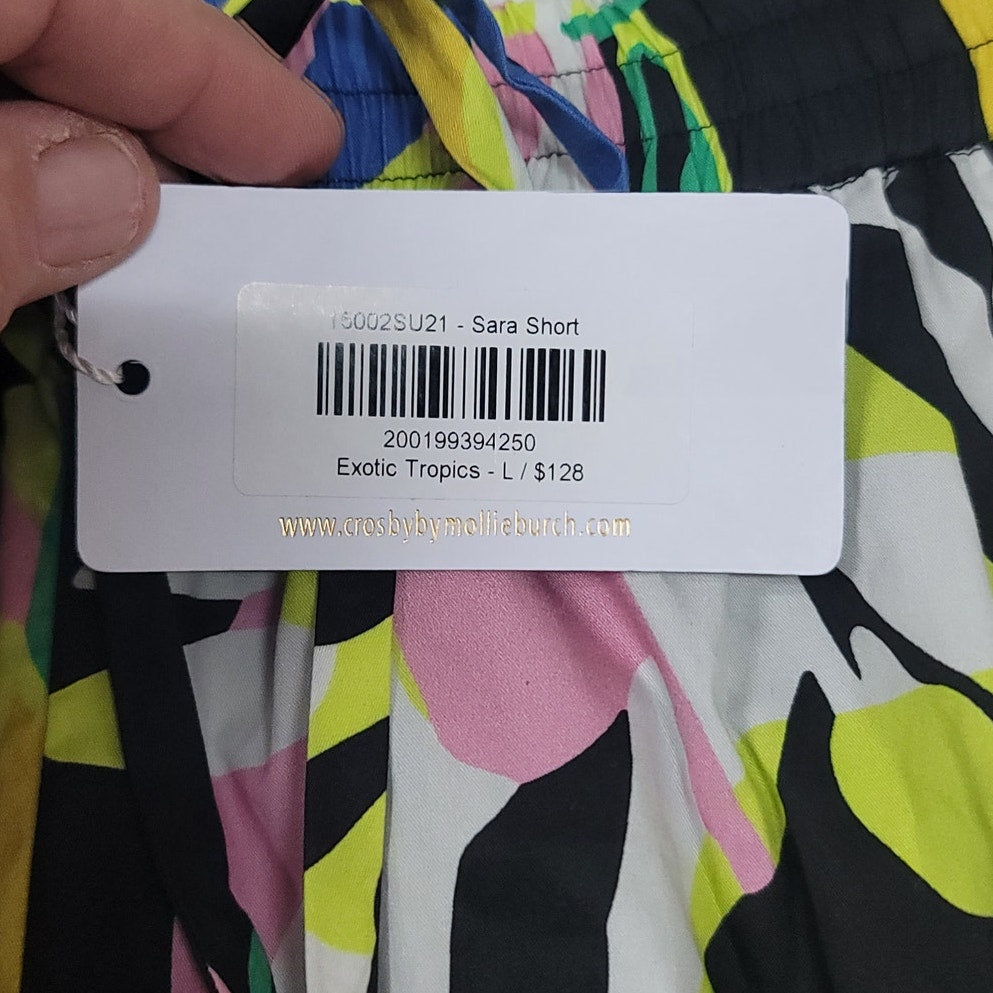Crosby NEW Sara Shorts Size Large Multicolor Exotic Tropics Elastic Waist