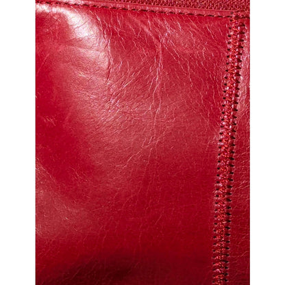 Hobo Alice Red Smooth Leather Zip Wallet Wristlet Clutch Y2K Boho Minimalist