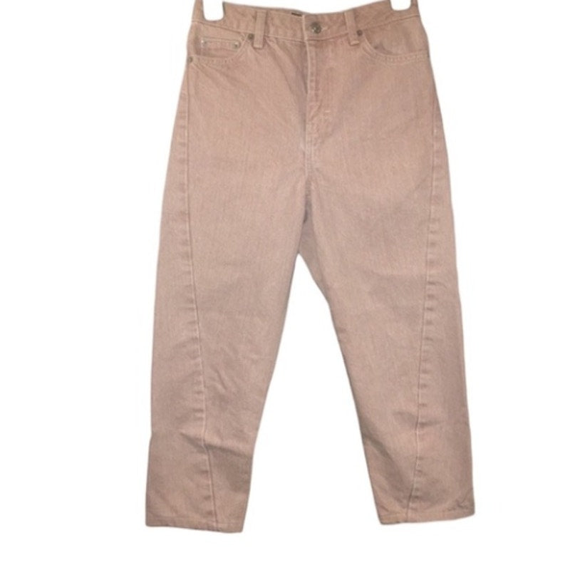TopShop Idol High waist offset seams barrel tan Jeans / 26~30 NEW