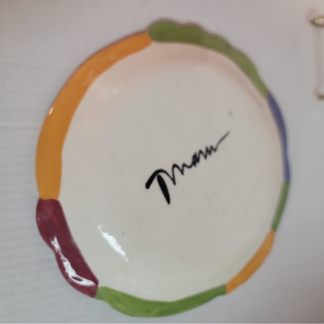Vintage Jay and Tony Mann Hand Painted Vegetable Garden Plate Farmhouse Bistro