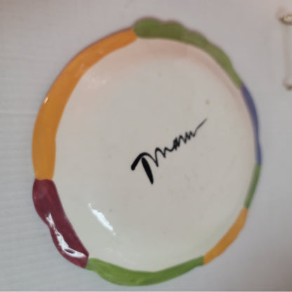Vintage Jay and Tony Mann Hand Painted Vegetable Garden Plate Farmhouse Bistro