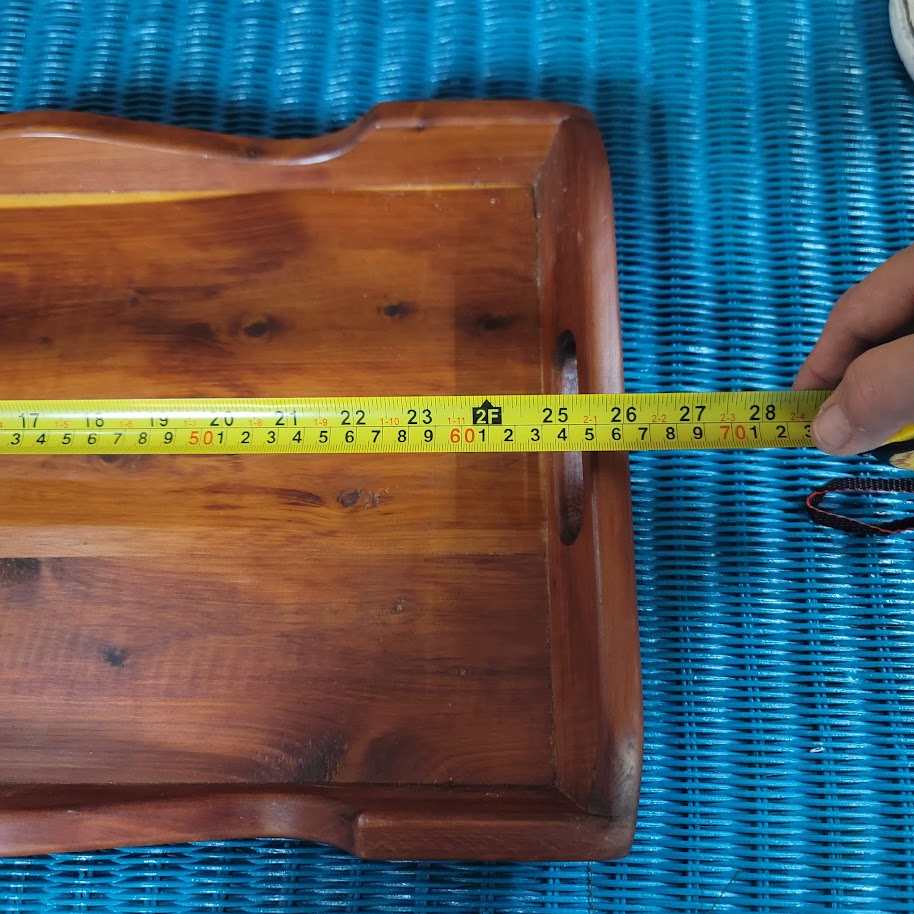 Handmade yew Wood double handle serving tray 13" x 26"  Crafted Gerald Jeffcoat
