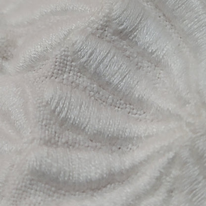 Oval linen Ivory vintage Tablecloth finish scallop edge Floral Raised Embroidery