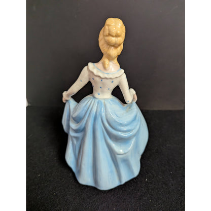 Vintage Blue and White Gown Lady Figurine Kitschy Porcelain Figurine