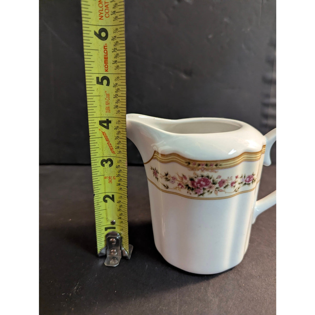Vintage Lynne Fine China Creamer Pitcher Floral Gold Trim French Country