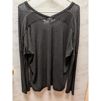 treasure & bond black lightweight knit long sleeve scoop neck sweater Size Large