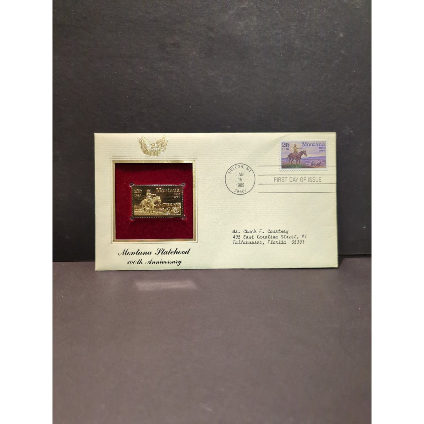 Golden Replicas of United States Stamps Collectible 22kt Gold 1988 MONTANA