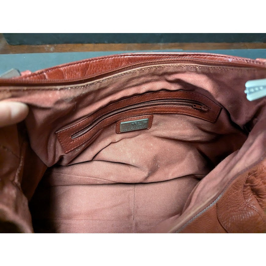 So Rachel by Longaberger Hobo handbag purse Wine leather PreOwned