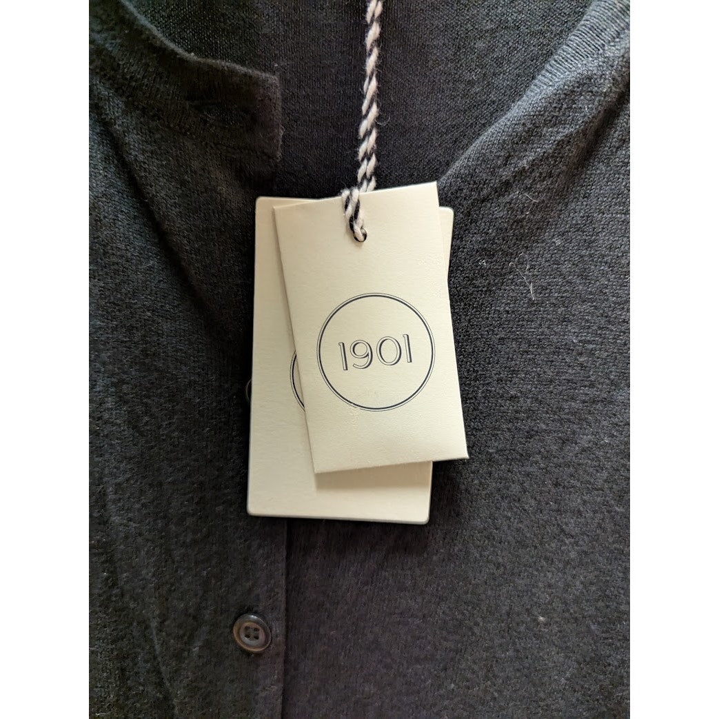 Nordstrom 1901 black lightweight Size Medium cardigan button up 3/4 sleeve NEW