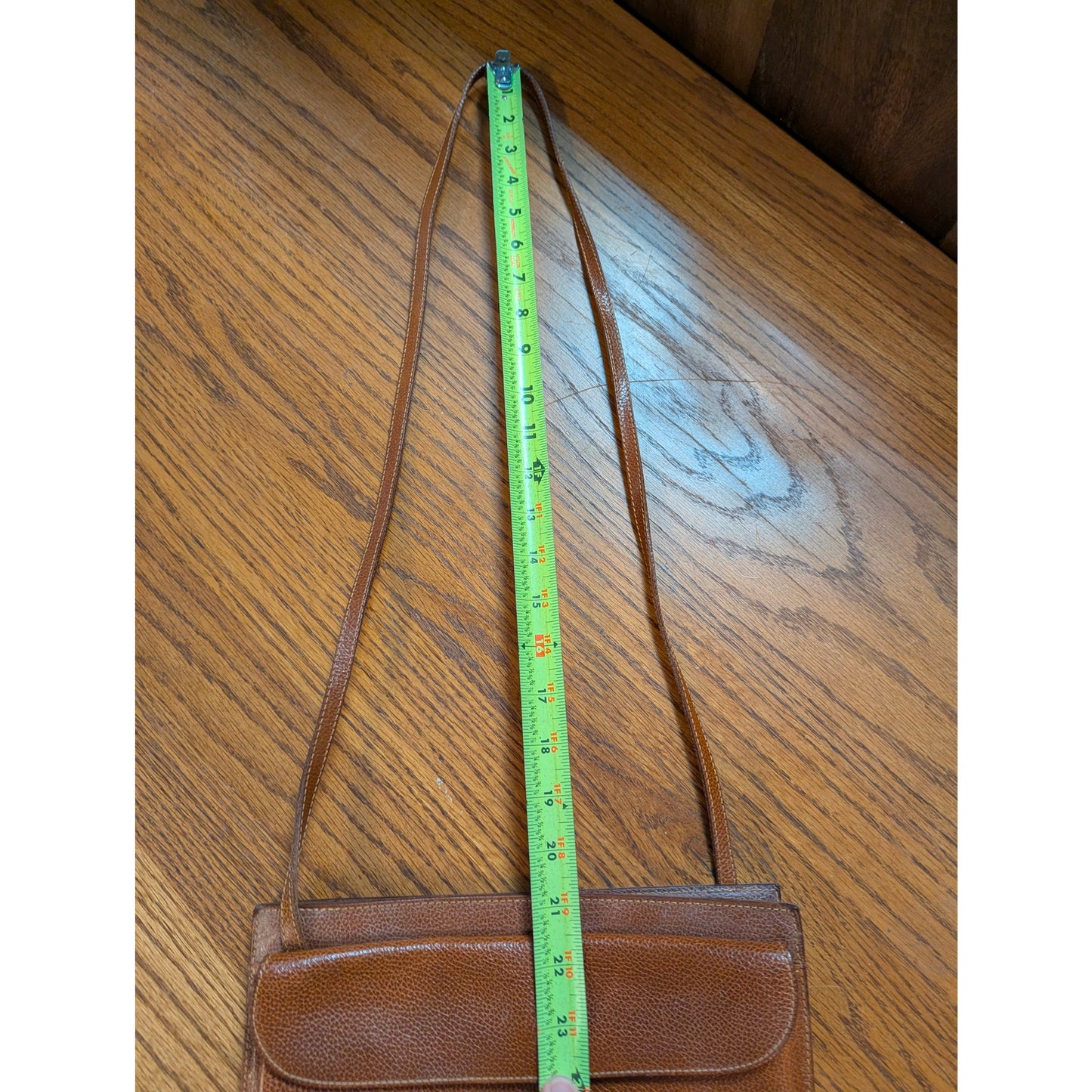 Vintage Furla Tan Leather Minimalist Crossbody Shoulder Bag