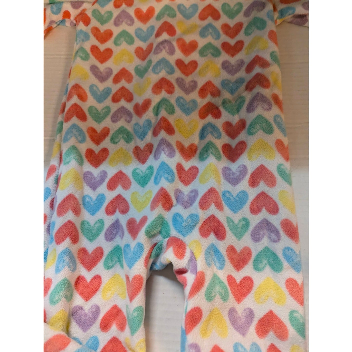 Kids Headquarters Toddler Girls Rainbow Heart Fleece Sleeper Suit 2T