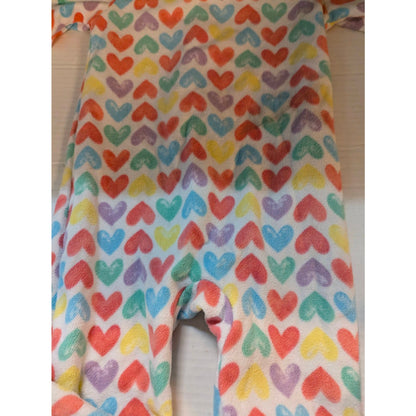 Kids Headquarters Toddler Girls Rainbow Heart Fleece Sleeper Suit 2T