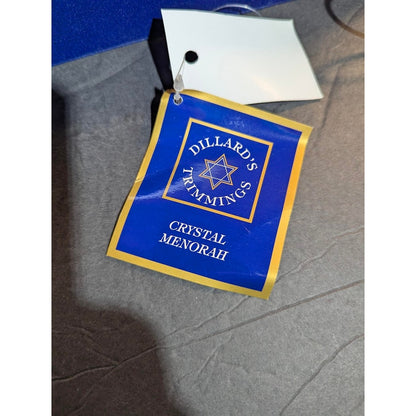 Elegant Traditional Dillard's Blue Crystal Star of David Menorah