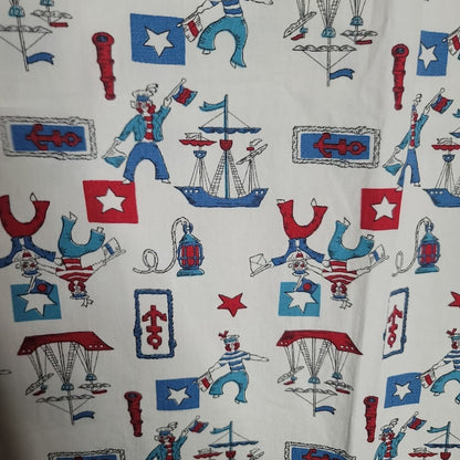VINTAGE set of 4 YOUTH Curtains drapes 40" w x 54.5" L CIRCUS  Red white blue