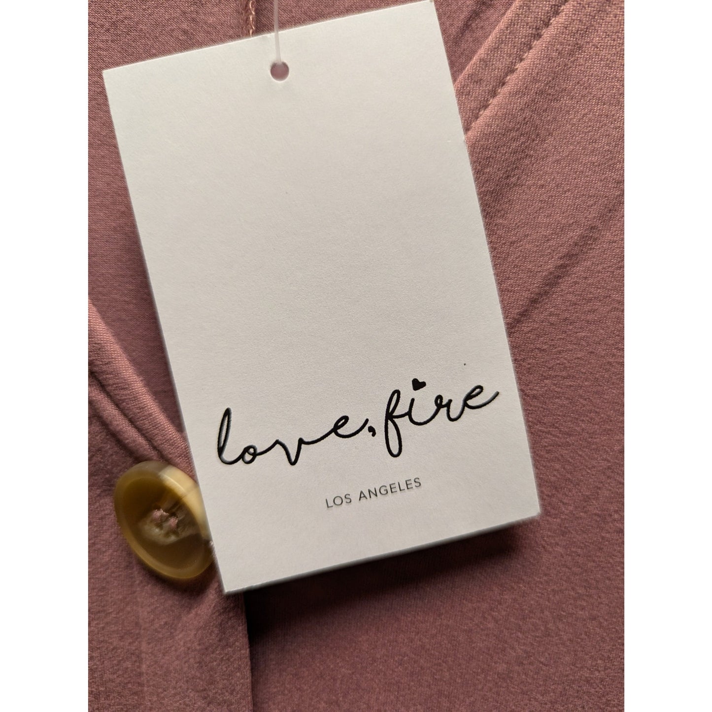 Love Fire Mauve Ribbed Button-Down Midi Dress Casual Airy Travel Summer