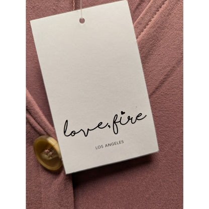 Love Fire Mauve Ribbed Button-Down Midi Dress Casual Airy Travel Summer
