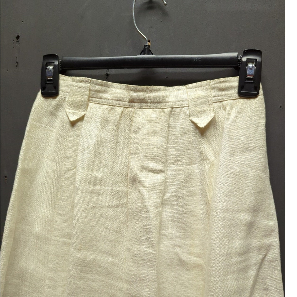 Vintage Liz Claiborne Cream Linen Full Circle Midi Skirt Petite 4 Prairie Boho