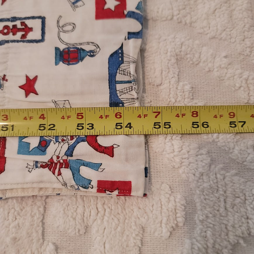 VINTAGE set of 4 YOUTH Curtains drapes 40" w x 54.5" L CIRCUS  Red white blue