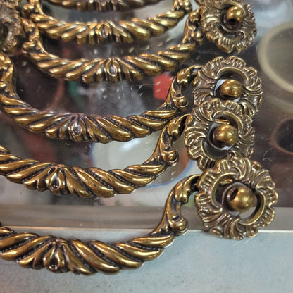 Vintage KBS 1996 Ornate Scroll Brass Cabinet Pulls Handles Set 12 Dresser Classy